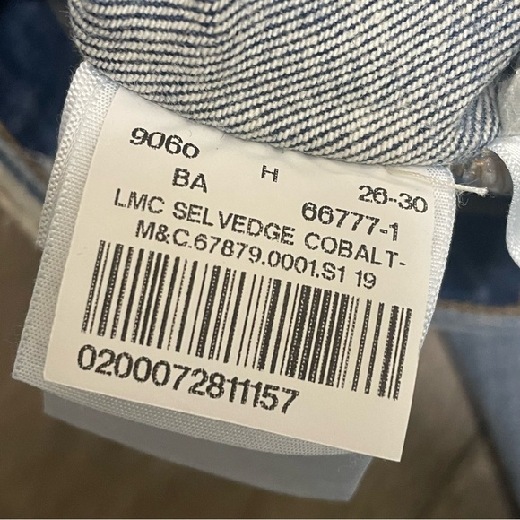 Levi's 721 Selvedge Distressed High Waisted Skinny Jeans Cobalt 26 X 30 NWT $168 - Picture 9 of 15